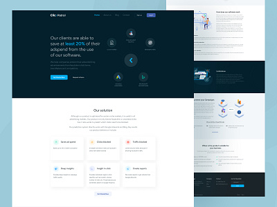 ClickPatrol - Protect PPC Budget Website ai solution blocker clean click fraud protection creative fraud fraudblocker modern protect ppc budget protection service statics trending ui ui design uiux ux web design