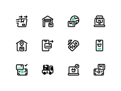 Ecommerce Icon Set app black branding design ecommerce flat graphic design icon illustration logo minimal ui ux vector web website