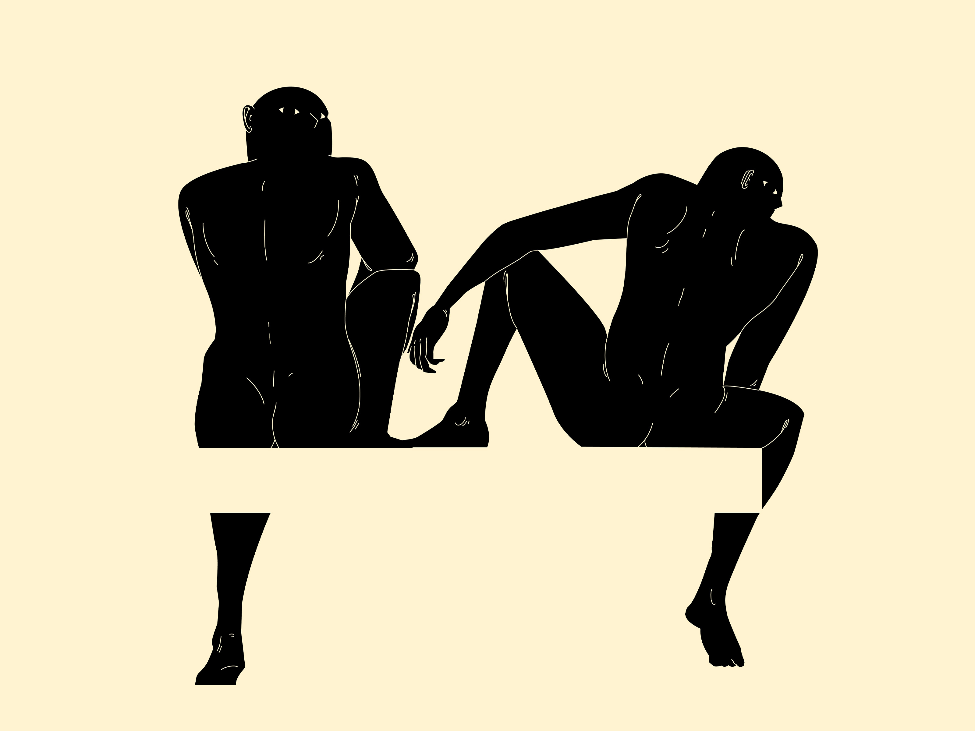 Loyalty abstract composition conceptual illustration design dual meaning figure illustration figures friends illustration laconic lines loyalty minimal poster sitting