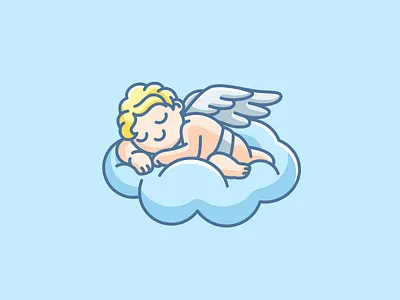 Baby God Morpheus adorable angel baby branding cartoon children cloud cute dreams god greek kids logo melatonin melatonine morfeo morpheus sleep sleeping supplement