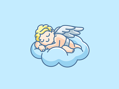 Baby God Morpheus adorable angel baby branding cartoon children cloud cute dreams god greek kids logo melatonin melatonine morfeo morpheus sleep sleeping supplement