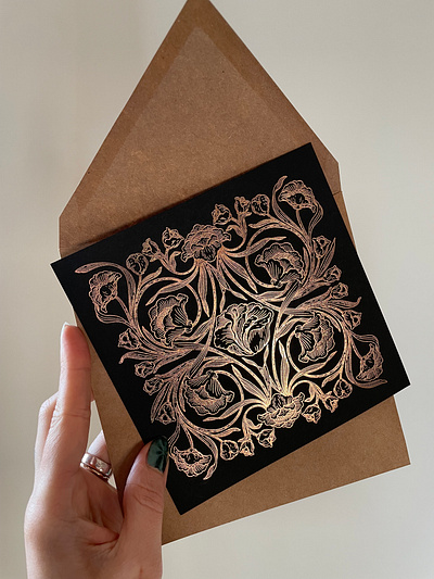 Swindler & Swindler's Greeting Card 2022 arabesque card foil gold greeting illustration line print