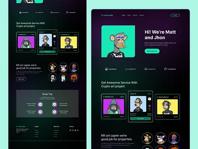 Larva Lavs Landing Page art black branding clean design graphic design hero area landing page logo nft nft art ui ui ux ux
