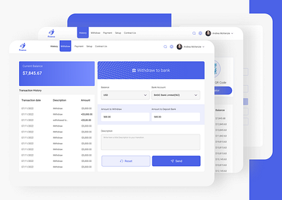 Finance Banking User Dashboard Withdraw banking clean design finance banking ui graphic design minimalistic design saas design ui designer ui ux design withdraw