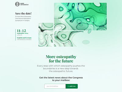 Osteopathic symposium congress cube design desktop green landing landing page light osteopathy proposition ui uiux ux web website