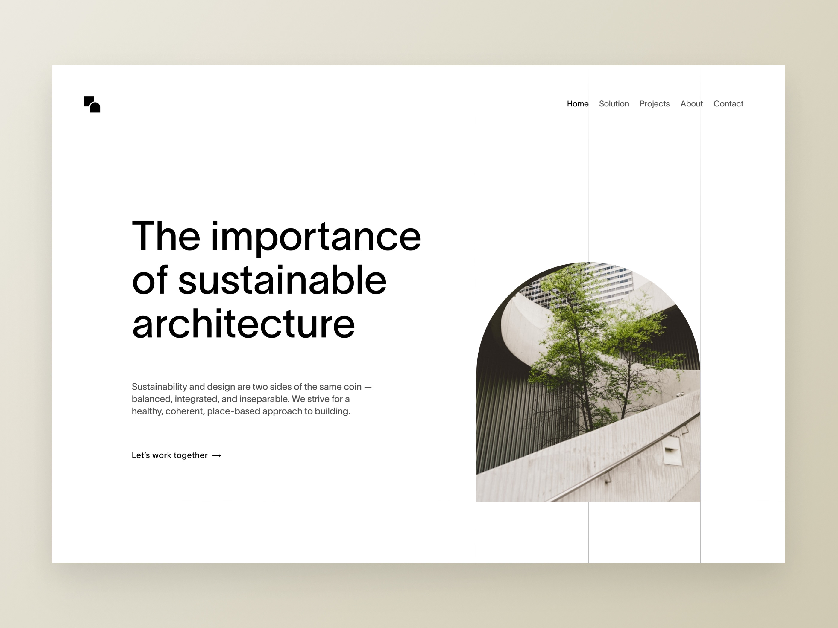 Example of Sustainable Architecture Website Concept