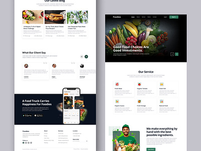 Food Landing Page UI design. clean web design design system dribbble best shot food food homepage food landing page food menu food ui food ux landing page organic food trendy design ui uidesigner uiux userexperience userinterface website website design