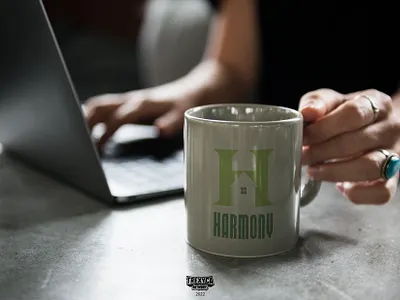 Harmony Logo on Mug agency design domicile graphic habitation harmony home house logo messuage mug property real estate residence vector