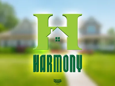 Harmony Logo (3D) 3d agency design domicile graphic habitation harmony home house logo messuage property real estate residence vector