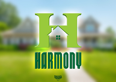 Harmony Logo (3D) 3d agency design domicile graphic habitation harmony home house logo messuage property real estate residence vector