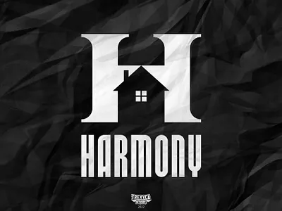 Harmony Logo (White on Black) agency design domicile graphic habitation harmony home house logo messuage property real estate residence vector