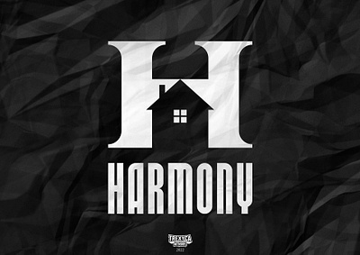 Harmony Logo (White on Black) agency design domicile graphic habitation harmony home house logo messuage property real estate residence vector