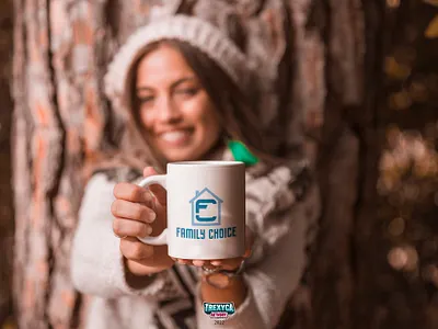 Family Choice Logo on Mug agency choice design domicile family graphic habitation home house logo messuage mug property real estate residence vector