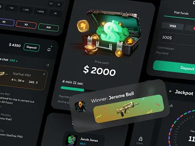 Jackpot - web game 3d app app design application csgo design game illustration interface jackpot ux web