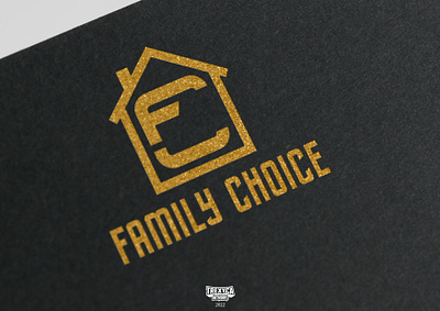 Family Choice Logo (Golden) agency choice design domicile family gold golden graphic habitation home house logo messuage property real estate residence vector