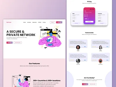 "SynoVpn" Vpn Extension Promotion Web Design UX.UI design illustration product promotion webstie ui ux ux ui web design web designer website website design