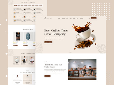 Coffee Shop Website branding cafe coffee coffee bean coffeeshop colorful design drinks ecommerce homepage menu restaurant tea ui ux web design