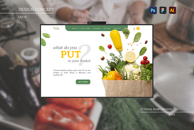 Design Concept for online food store branding design figma food graphic design illustration landing landing page logo site typography ui ux web