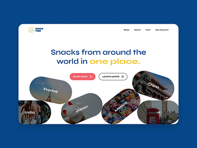 Snacks Website UI design ecommerce landing page look and feel minimal ui uiux uxdesign web design website