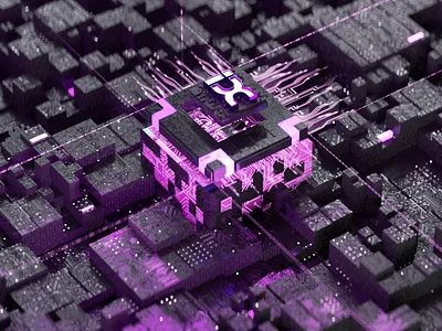 科技感芯片设计 3d animation branding graphic design logo motion graphics ui