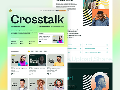 Crosstalk - A Podcast Membership Theme landing podcast template theme ui web web design website
