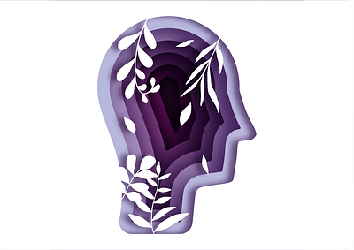 Let your mind flourish - Papercut Style Illustration adobe adobeillustrator design digitalillustration graphic design illustration mentalhealth mind vector
