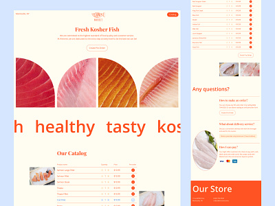 Kosher Fish Store catalog design e commerce fish fish market fish store kosher retro store ui ux web web design