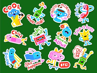 Telegram stickers crazy design illustration stickers telegram ui ux vector web weird