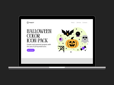 Halloween Color Icon Pack design digital goods for sale graphics green halloween happyui icons illustration landing pumpkin purple seasonal skull spooky ui vector website witch witchy