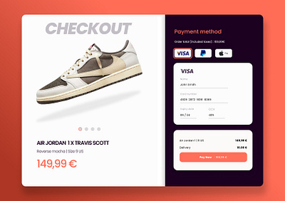 Checkout page Sneakers website - Daily UI 002 checkout credit card dailyui design graphic design sneakers ui web webdesign