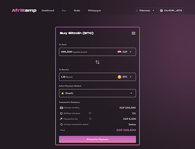 AfriRamp (Buy Bitcoin) blockchain cryptocurrency dapps design launchpad launchpool ui web3