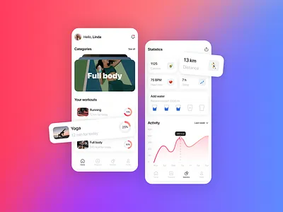 Fitness App app app design fitness mobile ui ux workout yoga
