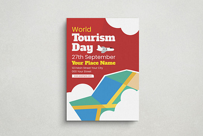 World Tourism Day Flyer Mockup design flat design flyer graphic design illustration mockup