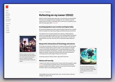 Personal website (2022) blog design gatsby personal portfolio website
