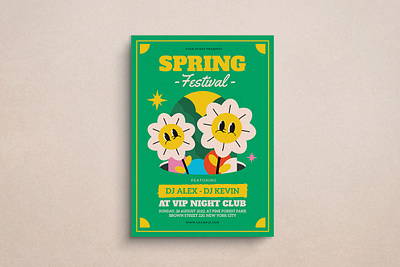 Spring Festival Flyer Mockup design flat design flyer graphic design illustration mockup