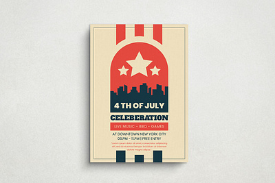 4th Of July Flyer Mockup design flat design flyer graphic design illustration mockup