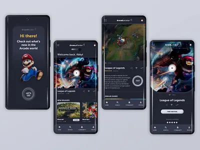 Arcade game preview app app arcade gaming graphic design ui user flow ux