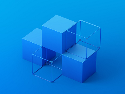 Cubes 3d abstract art background blender block blockchain blue clean color cube design geometric illustration minimal minimalist render shape simple visual