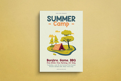 Summer Camp Flyer Mockup design flat design flyer graphic design illustration mockup