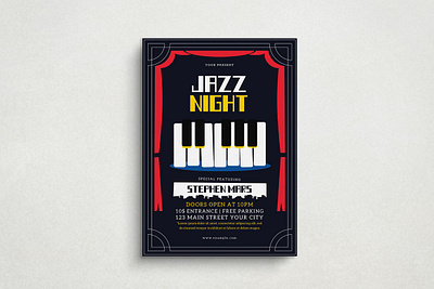 Jazz Flyer Mockup design flat design flyer graphic design illustration mockup