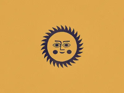 Sol Guy illustration logo mid century sol sun texture