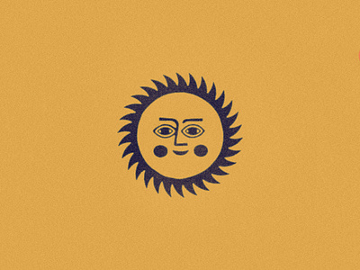 Sol Guy illustration logo mid century sol sun texture
