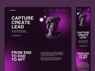 Token - NFT Website crypto design interface nft sketch token ui ux web webdesign website