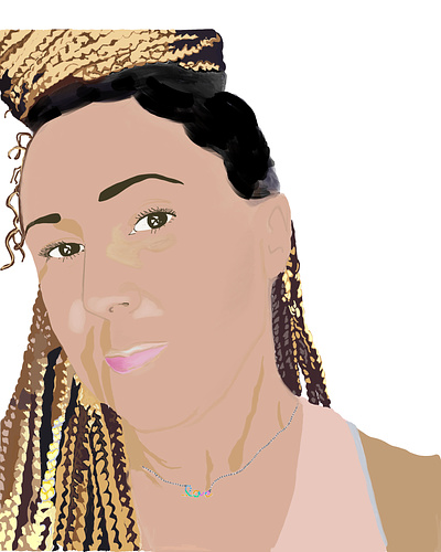 Self-Portrait black woman braids brown faces female self portraits woman