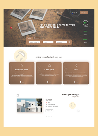 Real Estate web-page design design house landing page real estate typography ui ux web design website