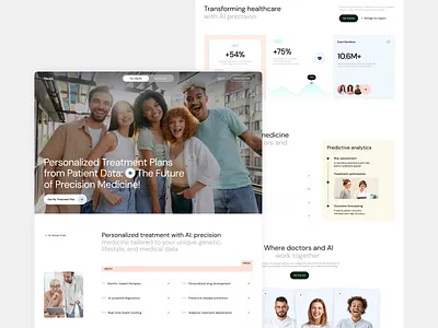 Precision Medicine Website Design ai medicine artificial intelligence healthcare healthcare website landing page medicine mens health ozempic precision medicine prescription medicine semaglutide supplements telehealth telehealth website ui ux web design website website design weight loss womens health