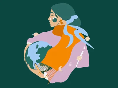 Earth Mother's Embrace - Illustration art artist artistic design artwork bond colorful colorful illustration creative creativity design earth emotional art emotions illustration insparation inspire meaningful design mother earth teardrops tears