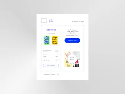 Daily UI | Email receipt books bookshop brand identity branding dailyui dailyuichallenge design desktop ecommerce email receipt literature read shop ui ui design ux visual design visual identity web design website