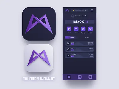 NEAR Wallet UI and logo app crypto logo ui ux vector wallet