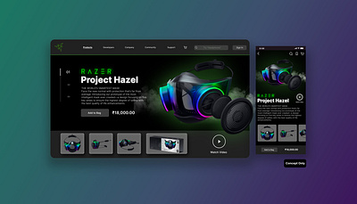Razor Product Page Concept covid 19 design futuristic mask razer ui ux